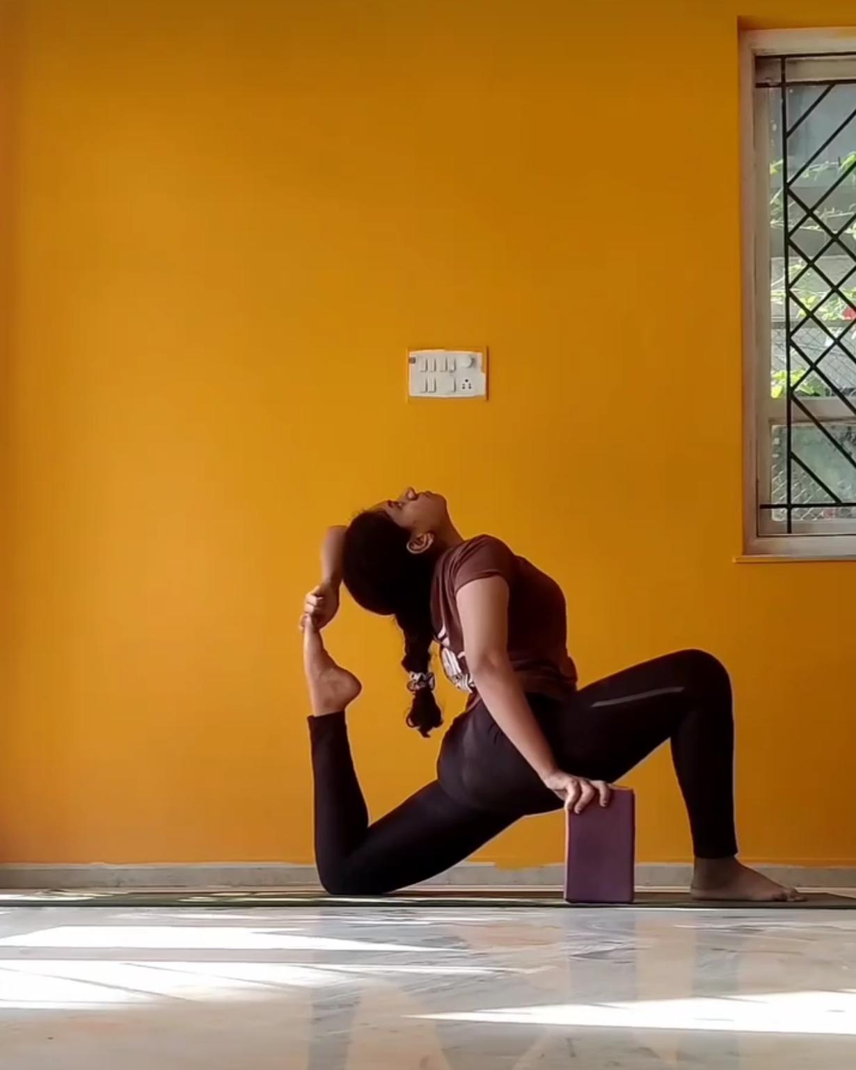 Aishwarya Devade practicing yoga